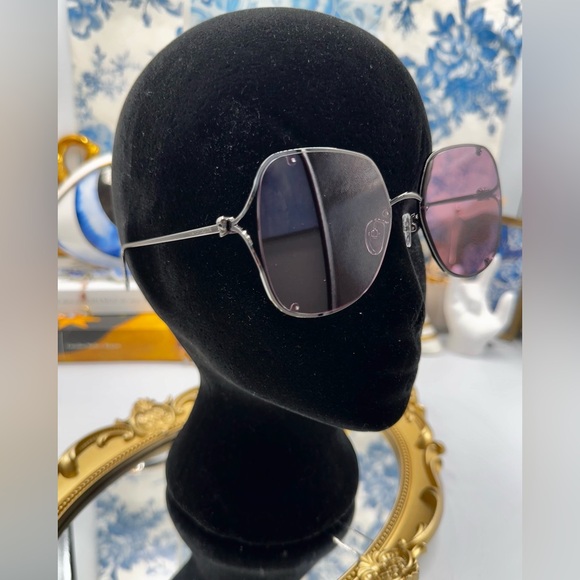 🆕 ALEXANDER MCQUEEN 🧿 NWOT AM0366S 003 Wire Rimmed Butterfly Shaped Glasses - Picture 3 of 16